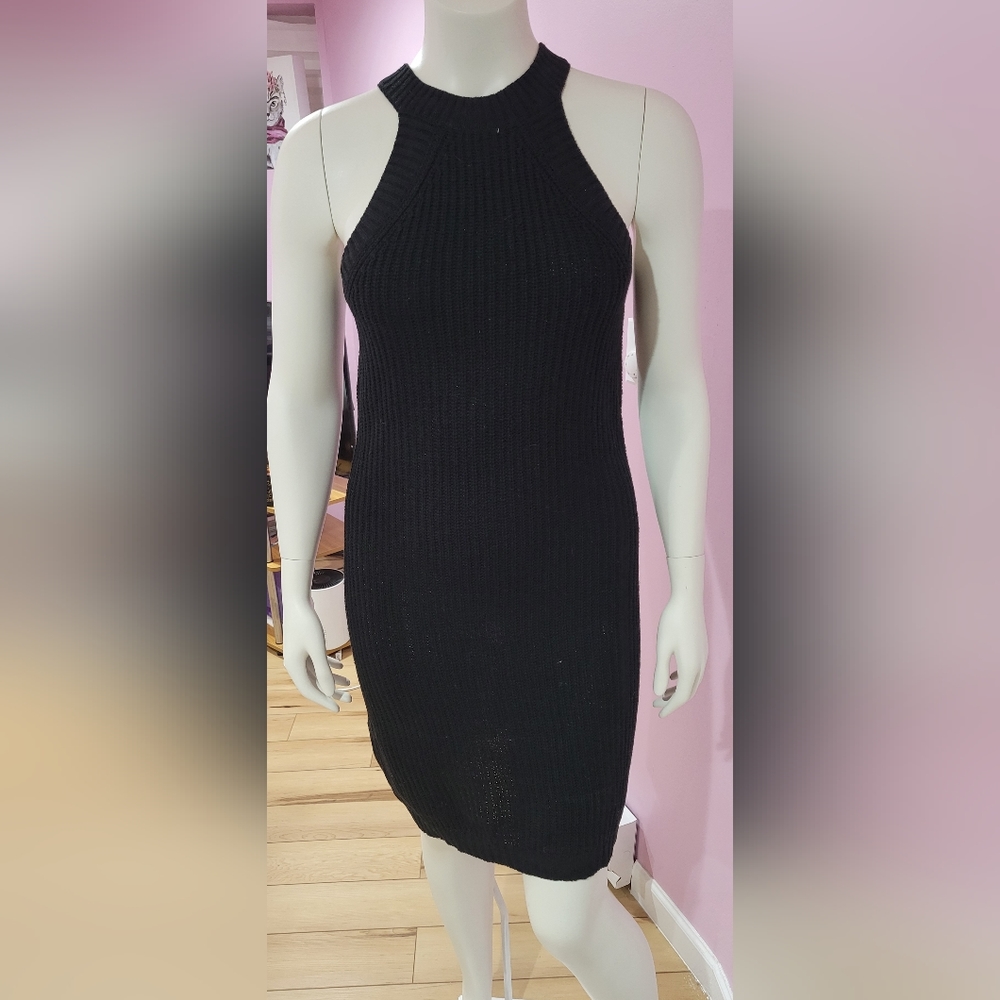 Black knit dress